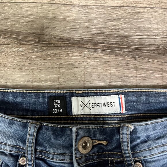 Depart West Buckle Seeker Slim Straight Denim Jeans Blue Men’s Size 29 x 32 - Picture 8 of 10